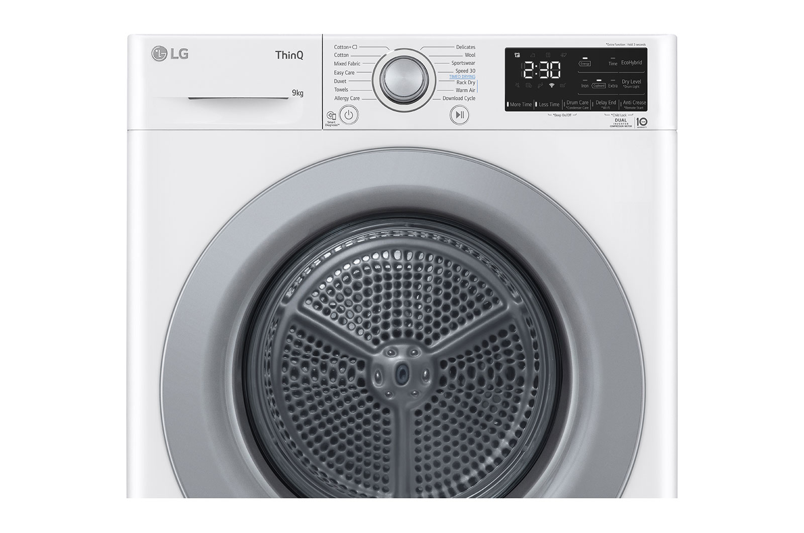 LG 9kg DUAL Inverter HeatPump Dryer White A++, FDM309W