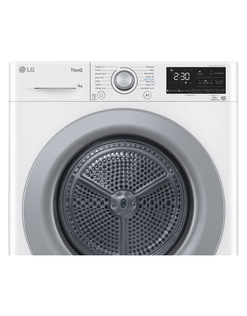 LG Dual Inverter Heat Pump™ Tumble Dryer 9kg White FDM309W LG UK