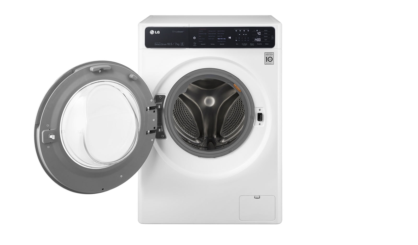 LG 10.5KG/7KG Eco Hybrid Washer Dryer with TrueSteam™ and 6 Motion DD, FH4U1JBH2N