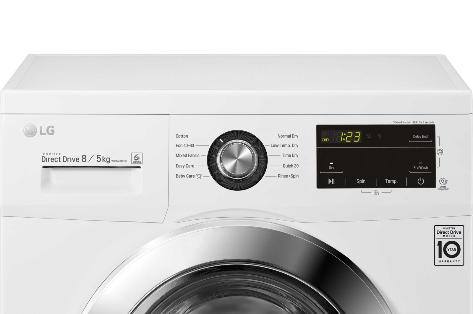 LG 8/5kg Washer Dryer White LG Direct Drive™, FWMT85WE
