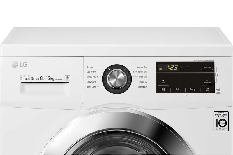 LG 8/5kg Washer Dryer LG Direct Drive™, White, FWMT85WE