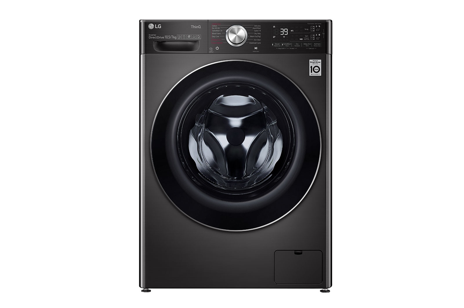 LG Turbowash360™ | 10.5kg / 7kg | Washer Dryer | 1400rpm | Black Steel, FWV1117BTSA