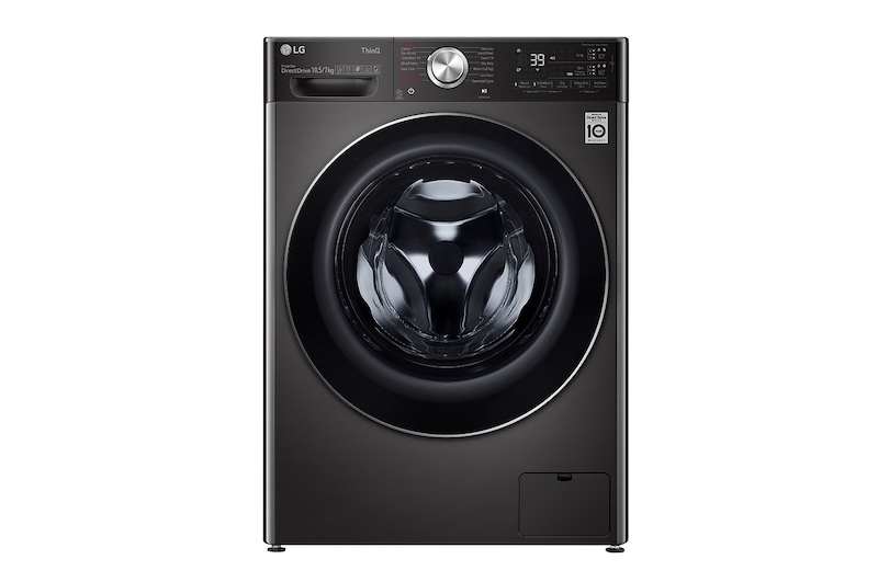 LG 10.5/7kg Washer Dryer LG Turbowash360™, Black Steel, FWV1117BTSA