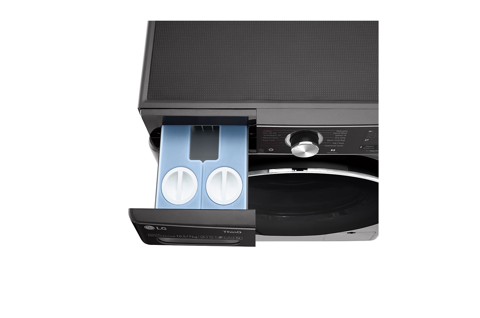 LG 10.5/7kg Washer Dryer Black Steel LG Turbowash360™, FWV1117BTSA