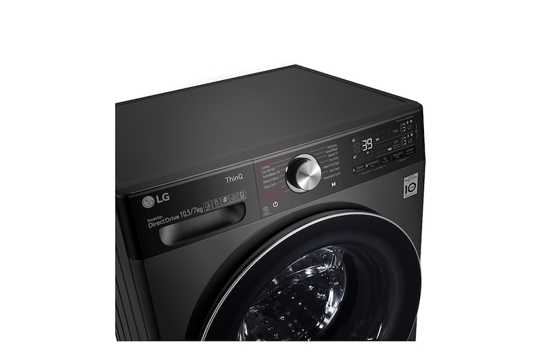 LG 10.5/7kg Washer Dryer LG Turbowash360™, Black Steel, FWV1117BTSA