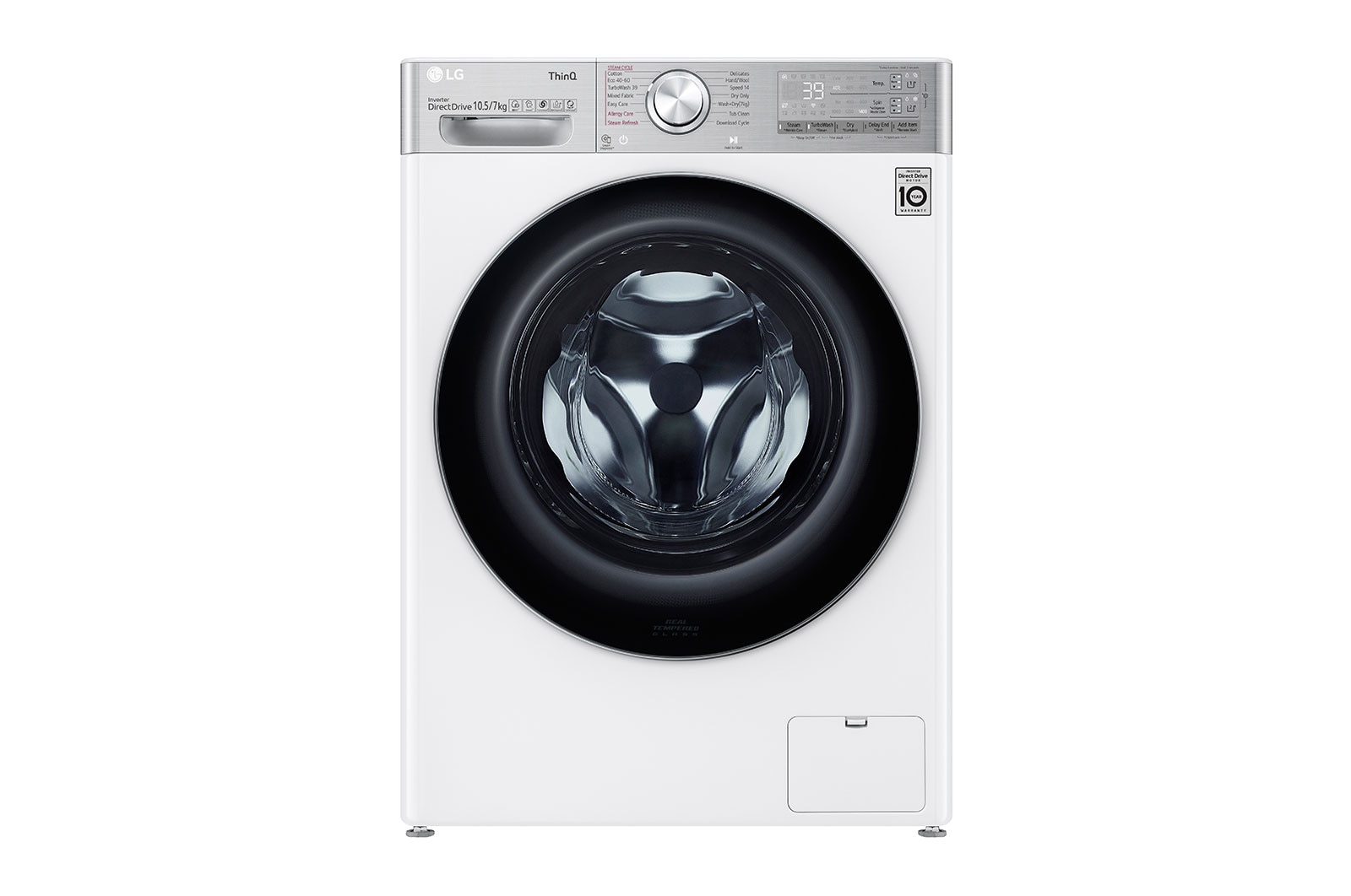 Front view of 10.5/7kg Washer Dryer White LG Turbowash360™(FWV1117WTSA)