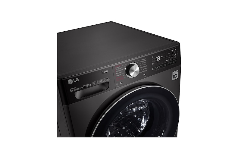 LG 12/8kg Washer Dryer LG Turbowash360™, Black Steel, FWV1128BTSA