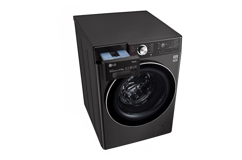 LG 12/8kg Washer Dryer LG Turbowash360™, Black Steel, FWV1128BTSA