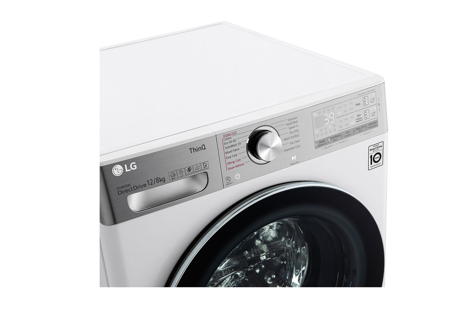LG 12/8kg Washer Dryer White LG Turbowash360™, FWV1128WTSA