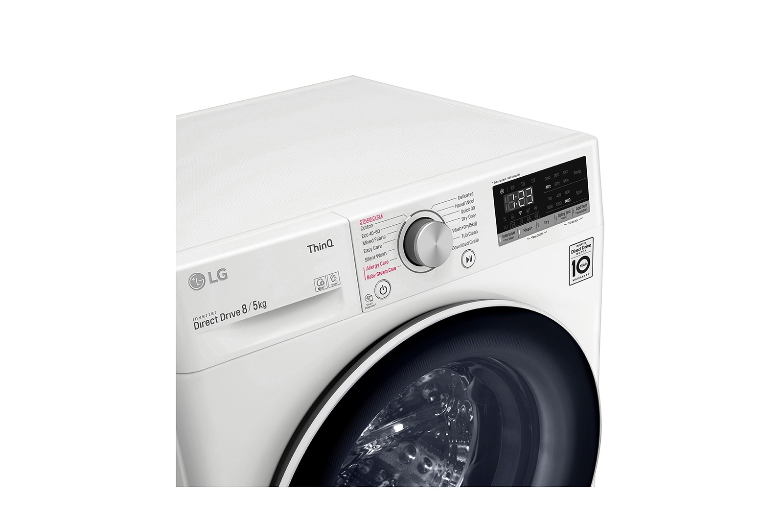 LG AIDD™ FWV585WSE 8kg / 5kg, 1400rpm Washer Dryer - White, FWV585WSE