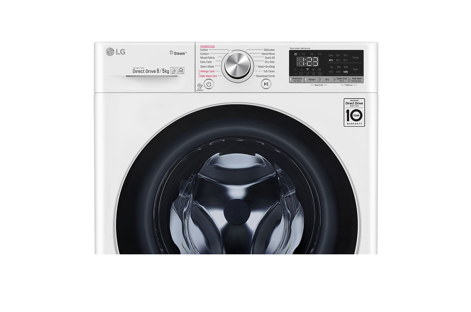 LG AIDD™ FWV585WS 8/5Kg 1400 Spin Washer Dryer – White, FWV585WS