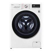 Front view of LG AIDD™ FWV585WS 8/5Kg 1400 Spin Washer Dryer – White FWV585WS