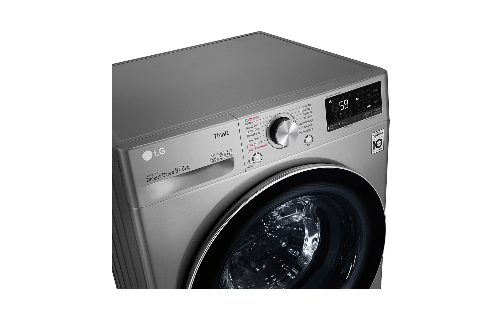 LG 9/6kg Washer Dryer Graphite Steam™, FWV696SSE
