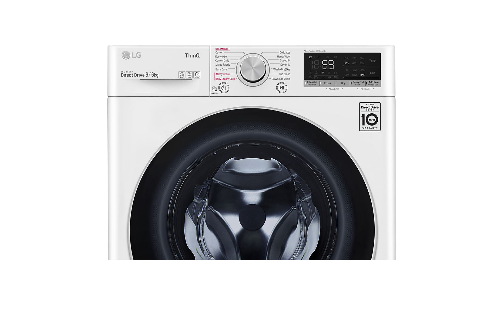 LG 9/6kg Washer Dryer White Steam™, FWV696WSE