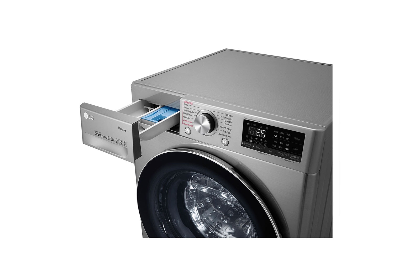 LG Turbowash™ FWV796STS 9/6Kg 1400 Spin Washer Dryer – Graphite, FWV796STS
