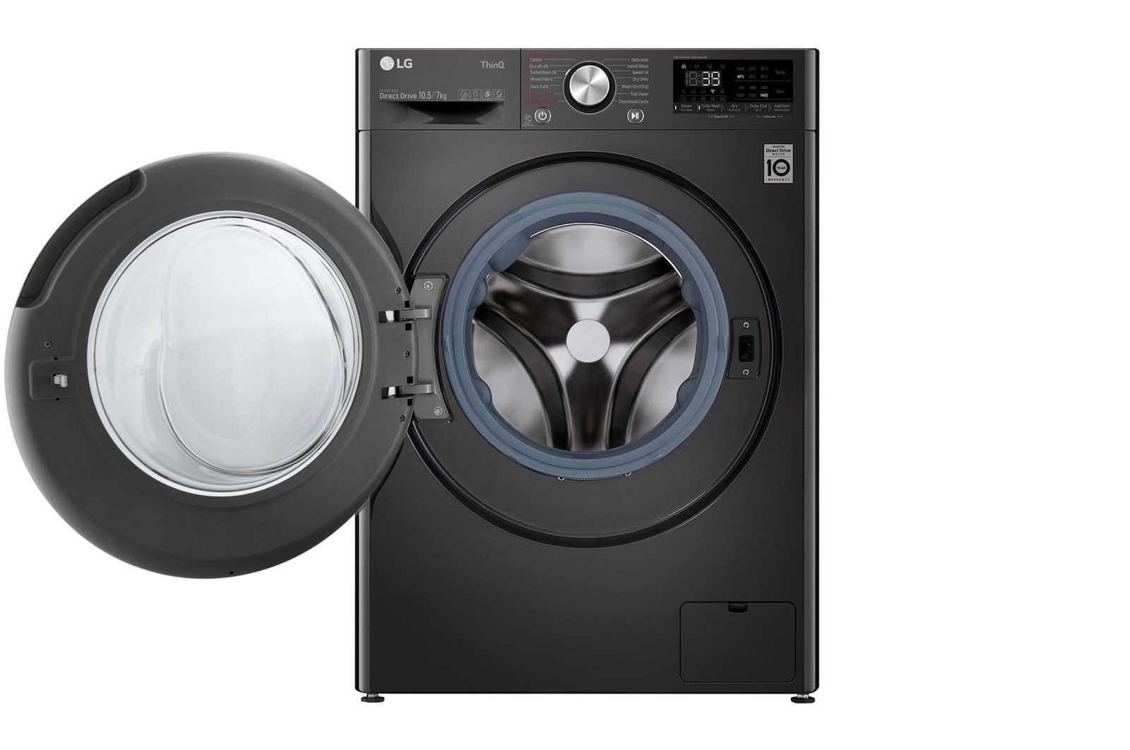 LG 10.5/7kg Washer Dryer Black Steel LG Turbowash360™, FWV917BTSE