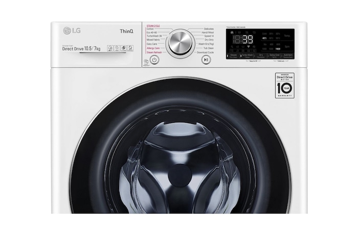 LG 10.5/7kg Washer Dryer White LG Turbowash360™, FWV917WTSE