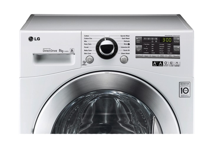 LG 8KG 6 Motion DD Washing Machine With Stylish Chrome Door, F12A8TDA