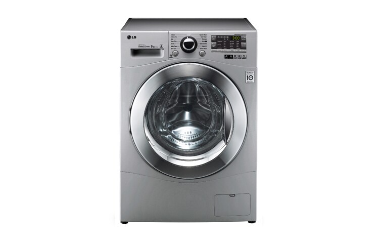 Front view of 8KG 6 MOTION DD WASHING MACHINE WITH STYLISH CHROME DOOR F12A8TDA5