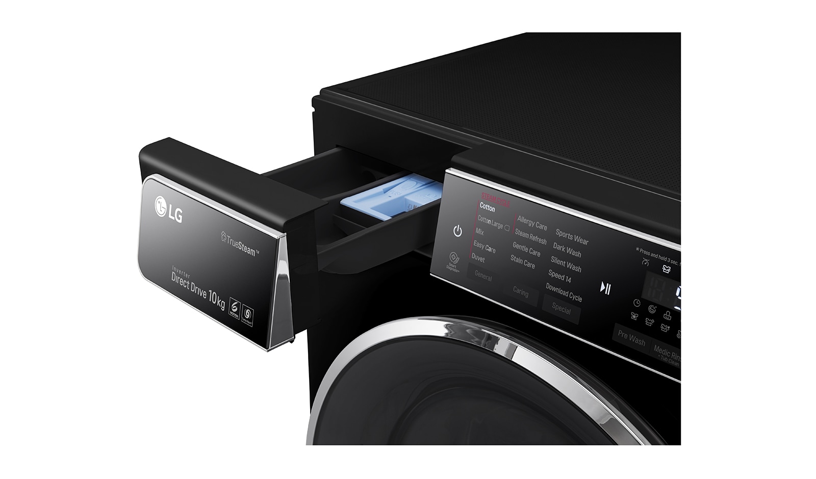 LG 10kg 6 Motion Direct Drive Washing Machine with TurboWash™ and TrueSteam™, F14U1JBS8