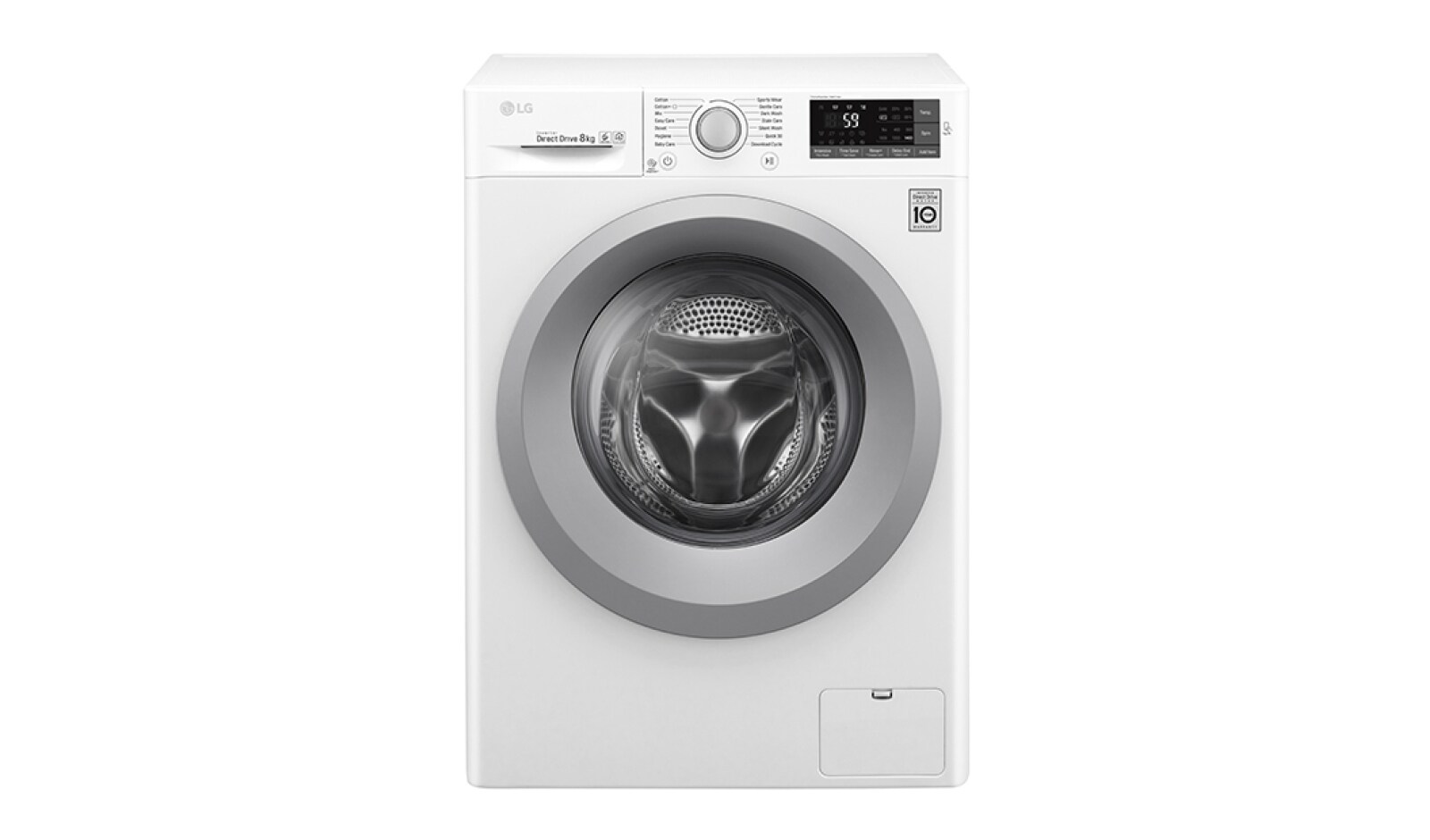 Front view of 8KG Washing Machine with multiple Wash Programs and Smart ThinQ connectivity F4J5TN4WW