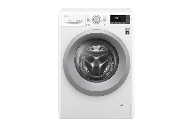 Front view of 8KG Washing Machine with multiple Wash Programs and Smart ThinQ connectivity F4J5TN4WW