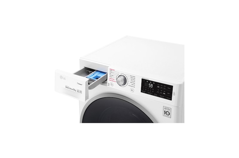 LG Steam™ F4J609WS 9Kg 1400 Spin Washing Machine - White, F4J609WS