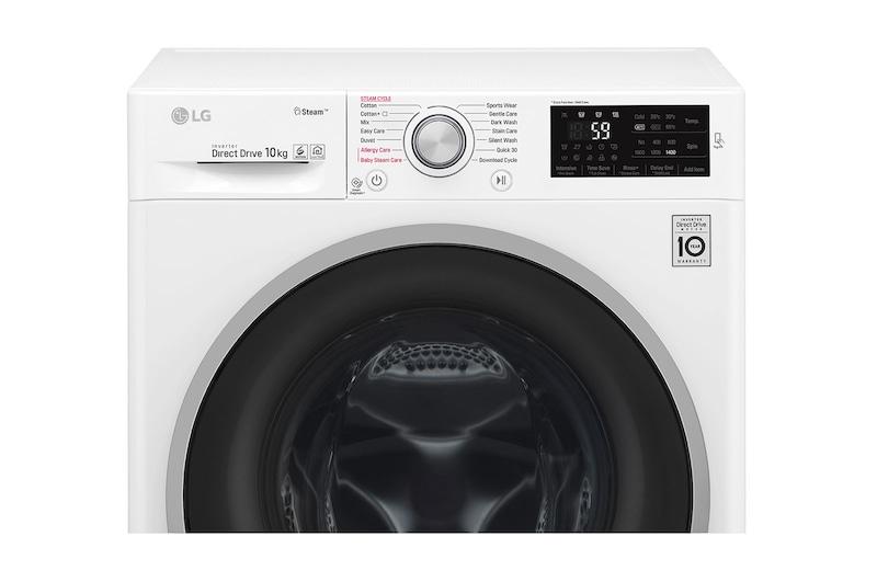 LG Steam™ F4J610WS 10Kg 1400 Spin Washing Machine - White, F4J610WS