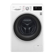 Front view of LG Steam™ F4J6JY1W 10Kg 1400 Spin Washing Machine - White F4J6JY1W