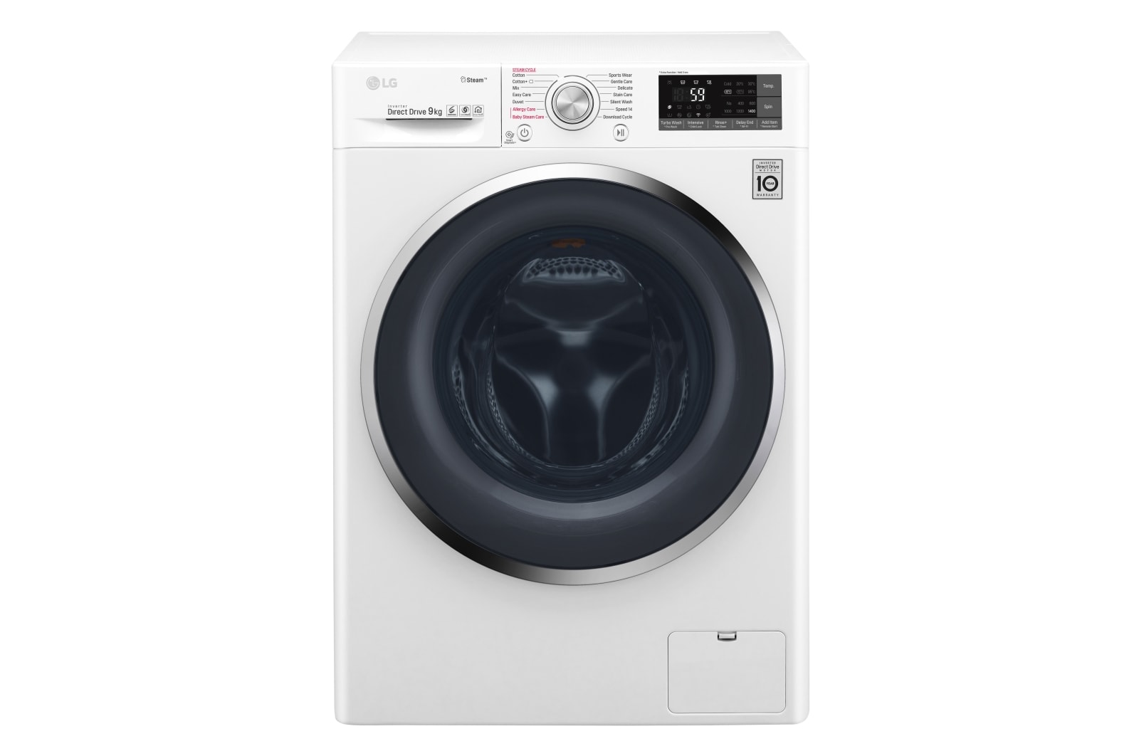 LG 9 KG Washing Machine with Steam and Turbowash™ technology, F4J7VY2WD