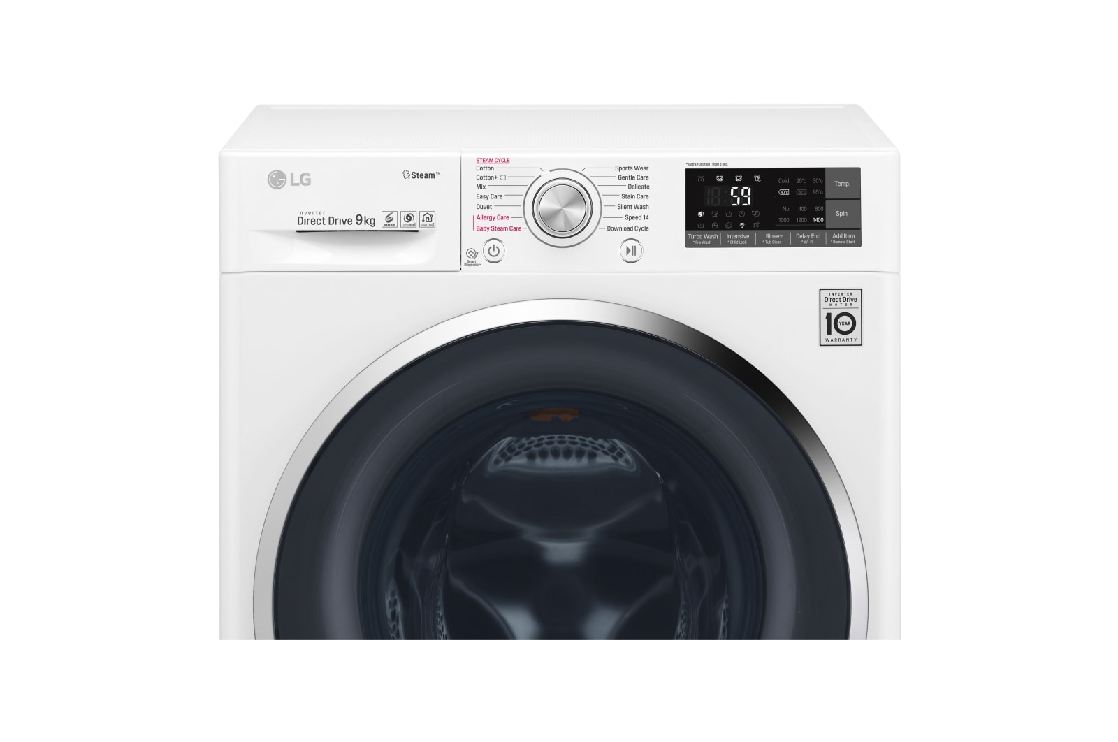 LG 9 KG Washing Machine with Steam and Turbowash™ technology, F4J7VY2WD