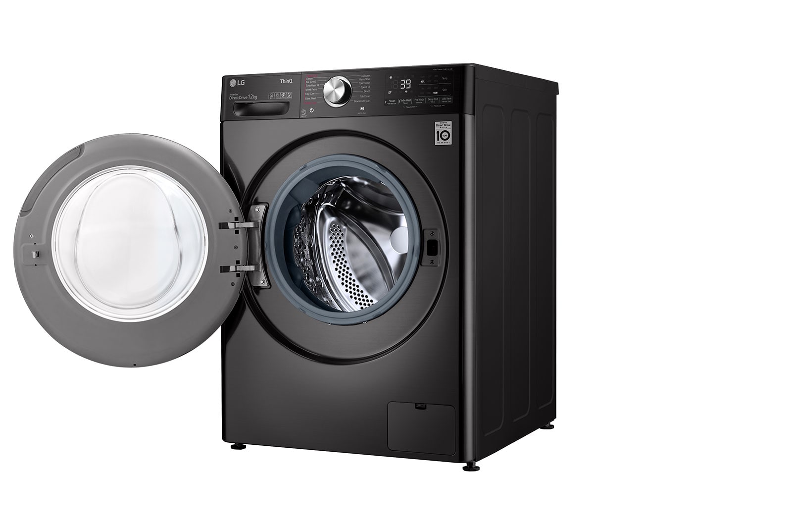 LG 12kg Washing Machine Black Steel AI DD™, F4V1012BTSE