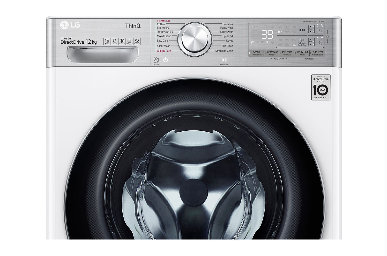 LG 12kg Washing Machine White AI DD™, F4V1112WTSA