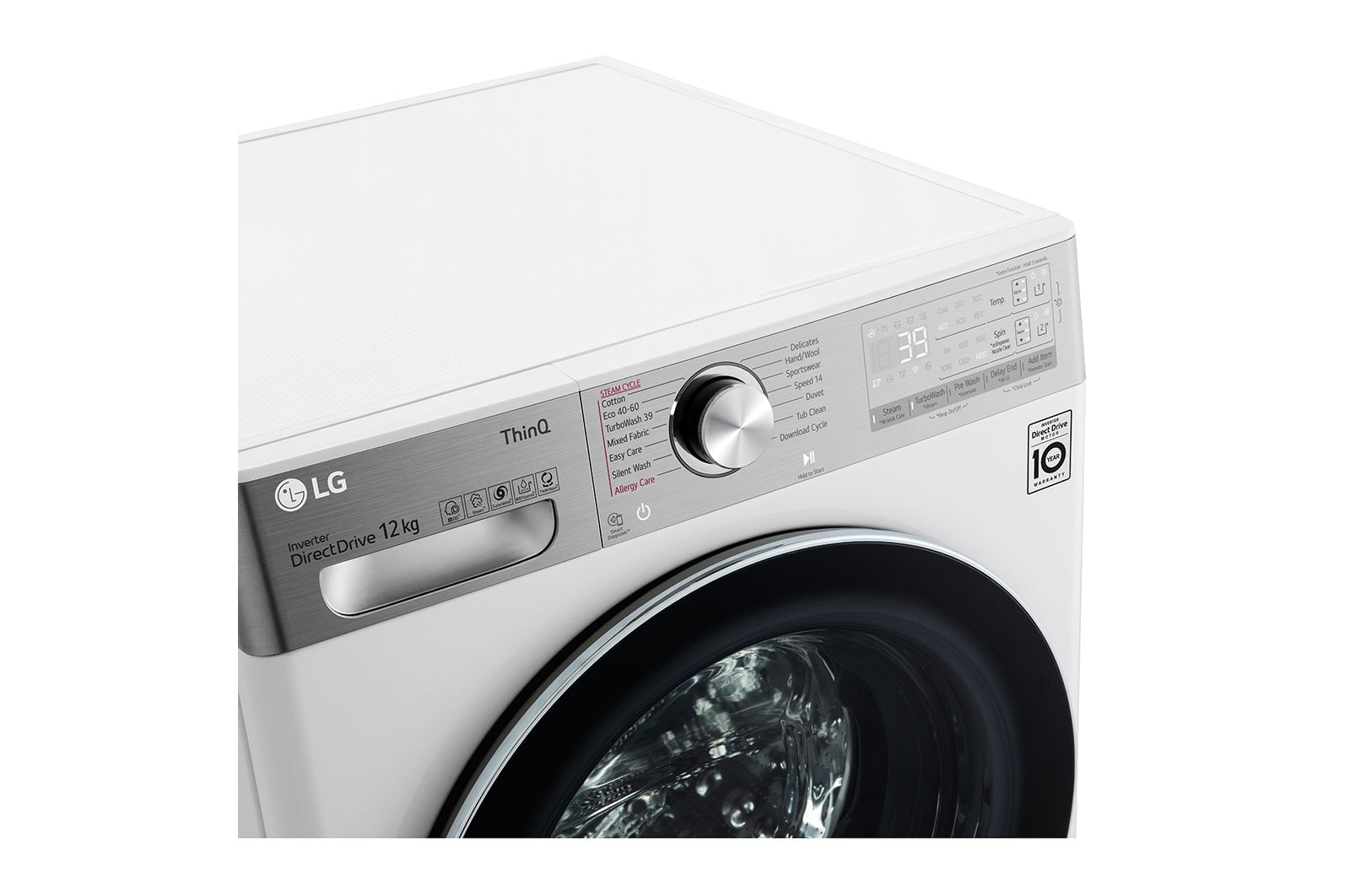 LG 12kg Washing Machine White AI DD™, F4V1112WTSA
