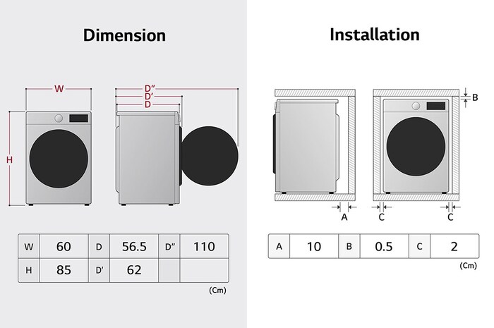 LG 10.5kg Washing Machine AI DD™, Graphite, F4V310SNE