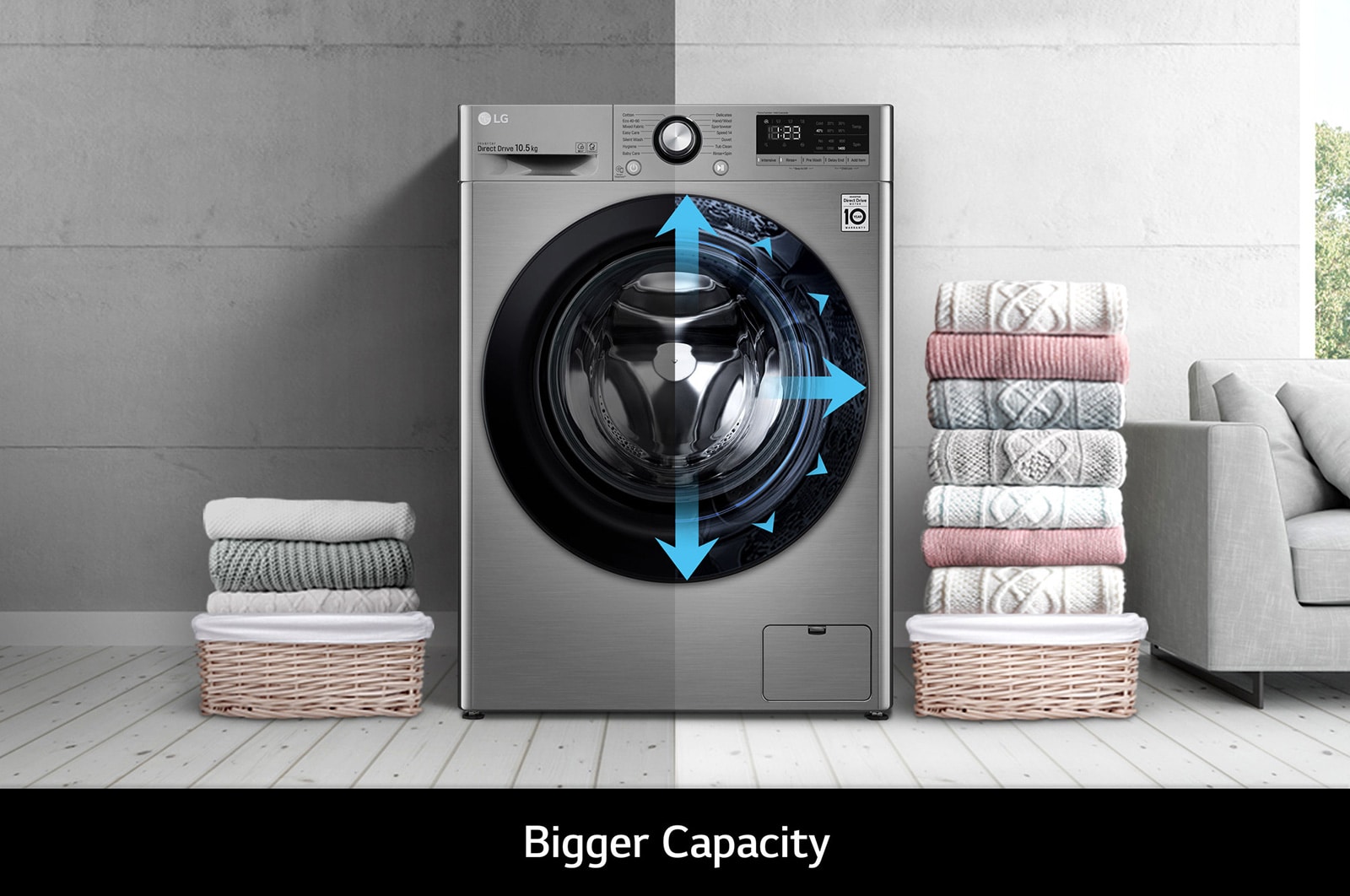 LG 10.5kg Washing Machine Graphite AI DD™, F4V310SNE