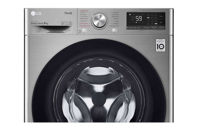 LG 9kg Washing Machine AI DD™, Graphite, F4V509SSE