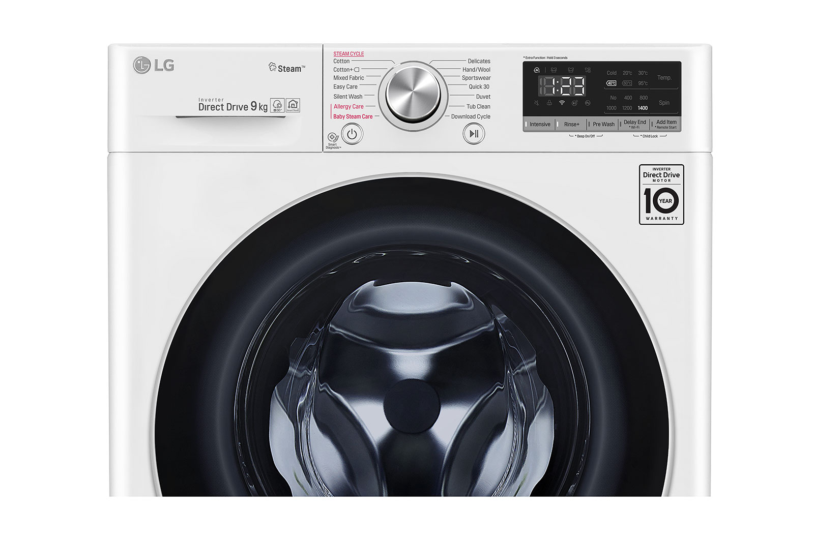 LG AIDD™ F4V509WS 9kg Washing Machine - White, F4V509WS