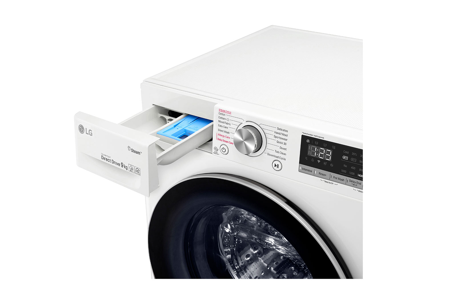 LG AIDD™ F4V509WS 9kg Washing Machine - White, F4V509WS