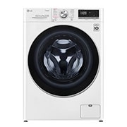 Front view of LG AIDD™ F4V509WS 9kg Washing Machine - White F4V509WS