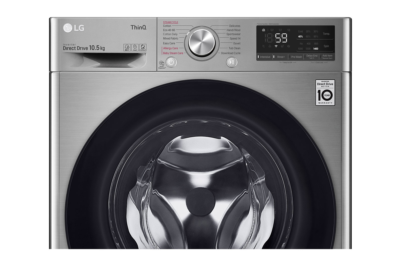 LG 10.5kg Washing Machine Graphite AI DD™, F4V510SSE