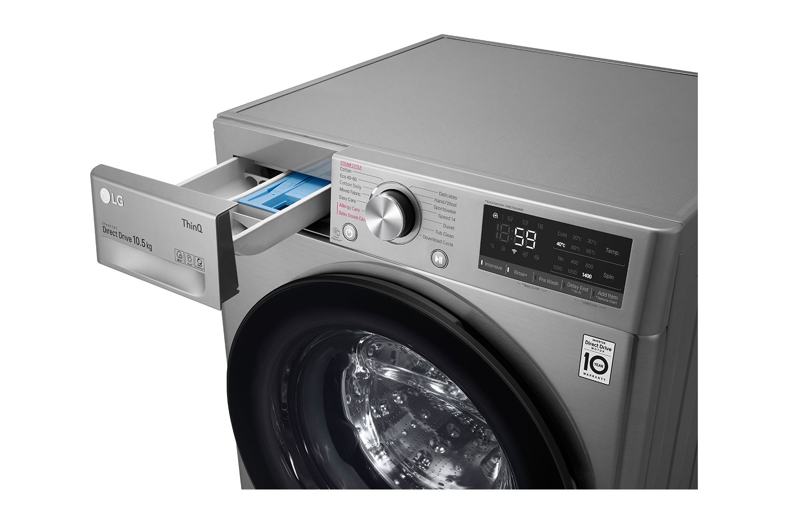 LG 10.5kg Washing Machine Graphite AI DD™, F4V510SSE