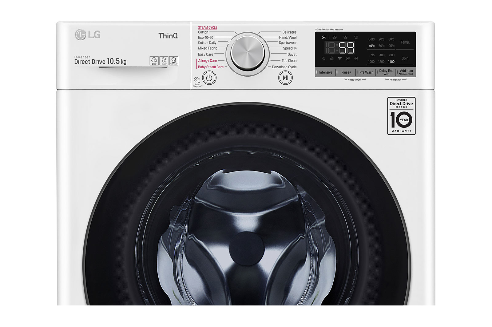 LG 10.5kg Washing Machine White AI DD™, F4V510WSE
