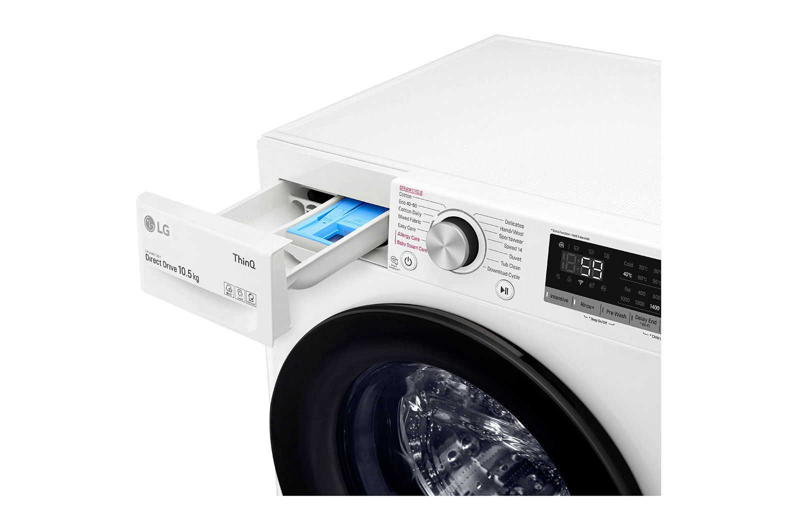 LG 10.5kg Washing Machine White AI DD™, F4V510WSE