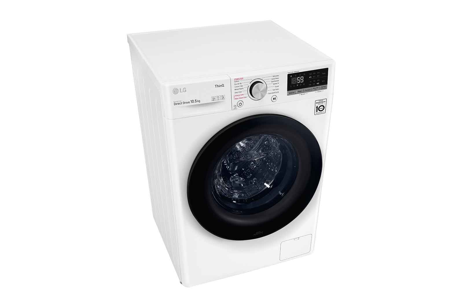 LG 10.5kg Washing Machine White AI DD™, F4V510WSE