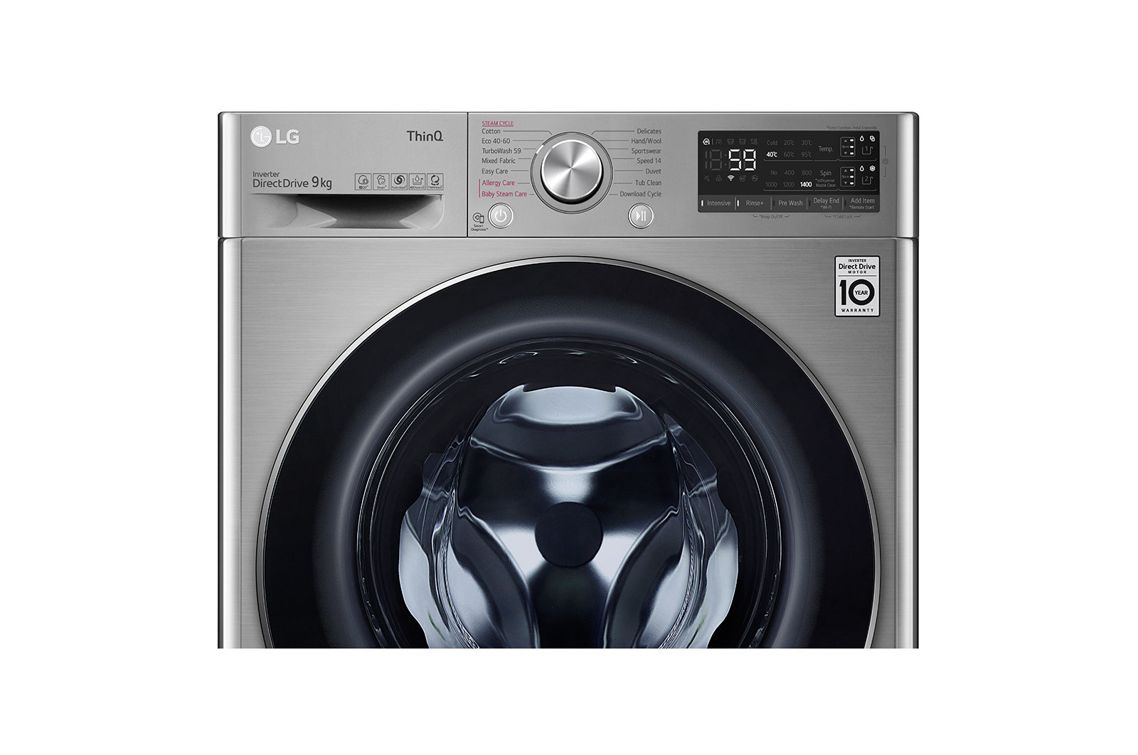 LG 9kg Washing Machine Graphite AI DD™, F4V709STSA
