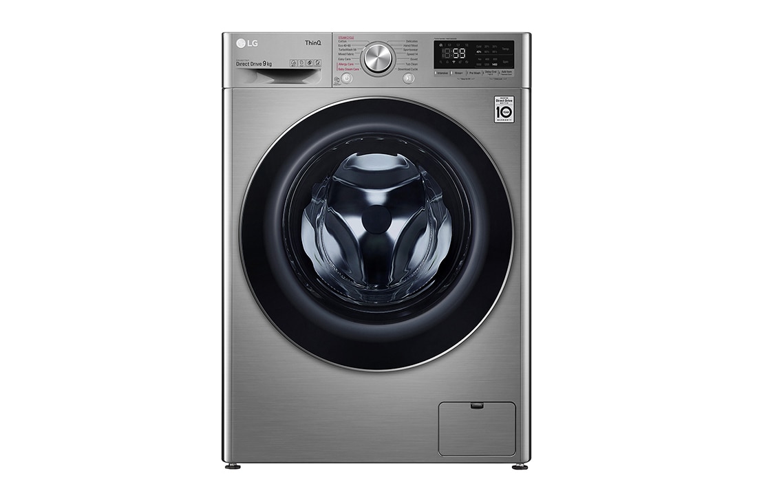 WiFi connected | 9kg | Washing Machine | 1360 rpm | AI DD™ | Direct Drive™  | Steam™ | TurboWash™ | Graphite - F4V709STSE | LG UK