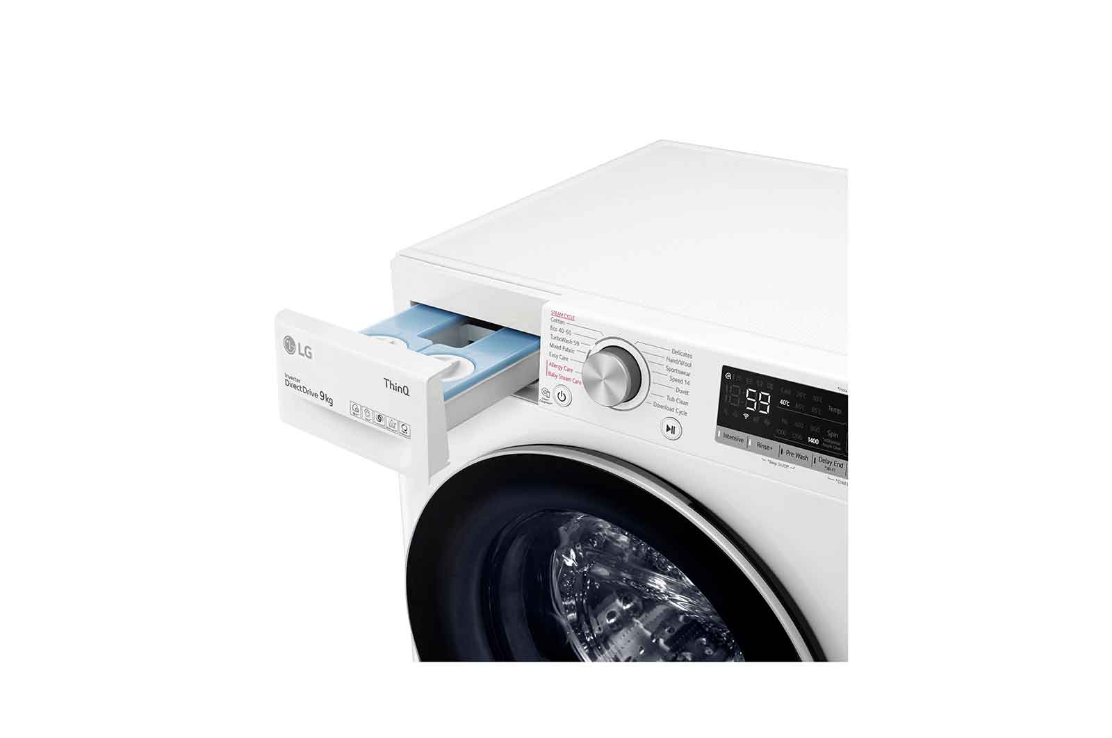 detergent drawer open perspective view