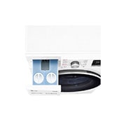 LG WiFi connected | 9kg | Washing Machine | 1360 rpm | Auto Dose | AI DD™ | Direct Drive™ | Steam™ | TurboWash™ | White, F4V709WTSA