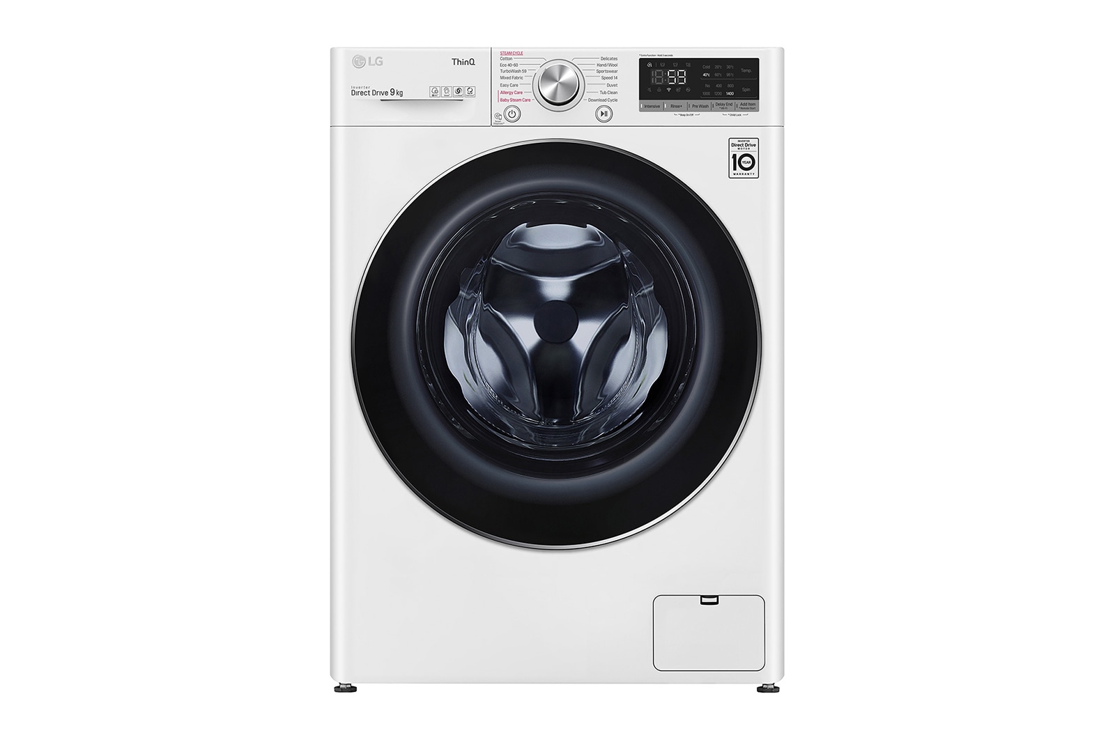 LG WiFi connected | 9kg | Washing Machine | 1360 rpm | AI DD™ | Direct Drive™ | Steam™ | TurboWash™\t| White, F4V709WTSE